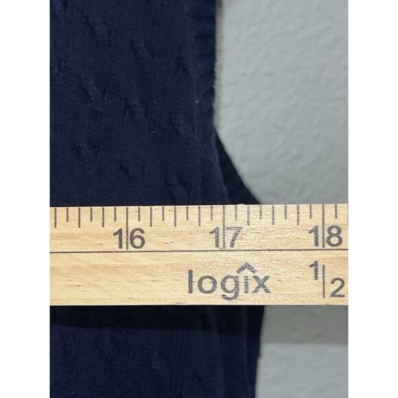 Polo Ralph Lauren Vneck Mens Large Golf Vest Cable Knit Blue Crest USA Made - Picture 4 of 6